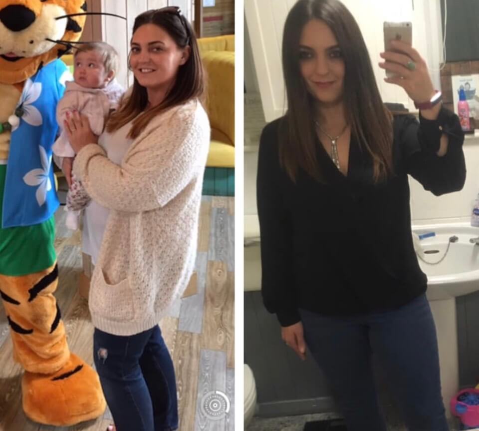Katie before and after April 2019